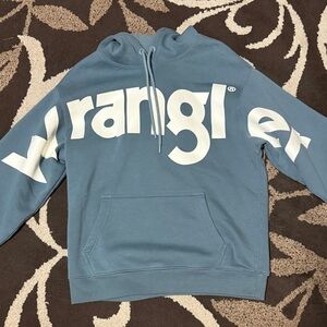 Wrangler Slate Blue Hoodie with Bold Logo